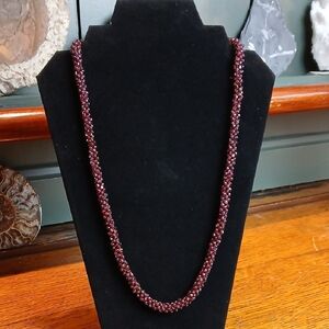 Elegant Garnet Beaded Necklace